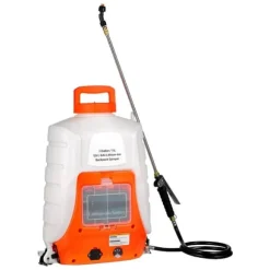 Rygsprøjte - Batteridrevet havesprøjte - Beholder 16 L - Dyser 8 stk. - Teleskopiske stave 2 stk. - Justerbart tryk 90 PSI - Driftstid 4–6 timer