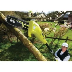 RYOBI - 750 W stangbeskærer - 20 cm føringsskinne hældet ved 15° - 10 m/s - 90 cm forlængerrør - føringsskinne hældet ved 15° - RPP750S