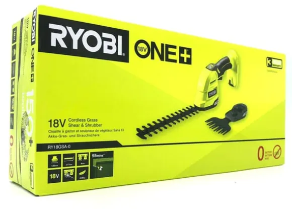 Ryobi RY18GSA-0 ONE+ 18V 2-i-1 græs-/hækkeklipper – Solo