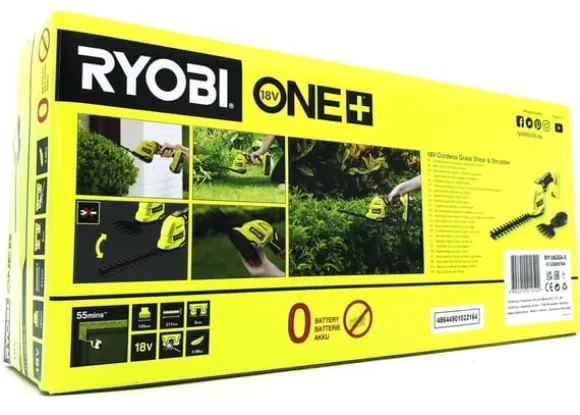 Ryobi RY18GSA-0 ONE+ 18V 2-i-1 græs-/hækkeklipper – Solo