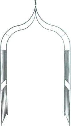 60s Green Metal Rose Arch for Climbing Plants - Durable Powder Coated Garden Arbor (141x60x266 cm, 8kg)