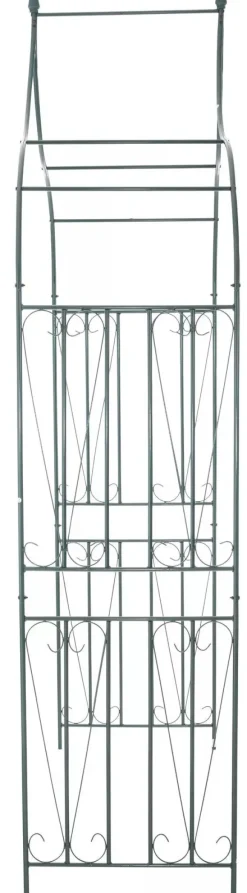 60s Green Metal Rose Arch for Climbing Plants - Durable Powder Coated Garden Arbor (141x60x266 cm, 8kg)
