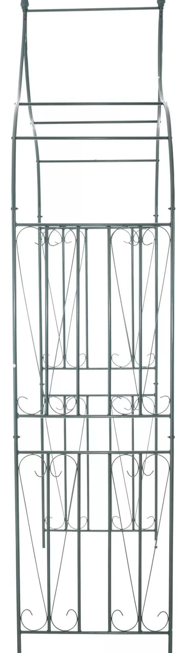 60s Green Metal Rose Arch for Climbing Plants - Durable Powder Coated Garden Arbor (141x60x266 cm, 8kg)