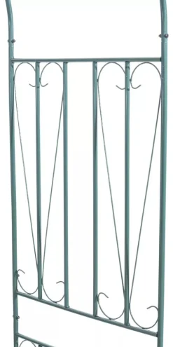 60s Green Metal Rose Arch for Climbing Plants - Durable Powder Coated Garden Arbor (141x60x266 cm, 8kg)