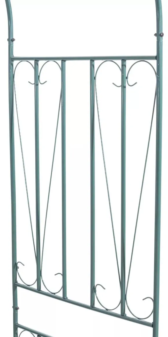 60s Green Metal Rose Arch for Climbing Plants - Durable Powder Coated Garden Arbor (141x60x266 cm, 8kg)