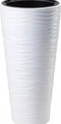 Sahara Dunes Slim 30 Rund Blomsterpotte | Hvid
