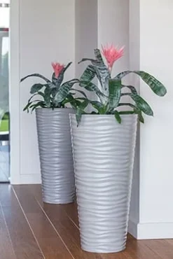 Sahara Dunes Slim 30 Rund Blomsterpotte | Hvid