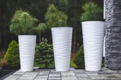 Sahara Dunes Slim 30 Rund Blomsterpotte | Hvid