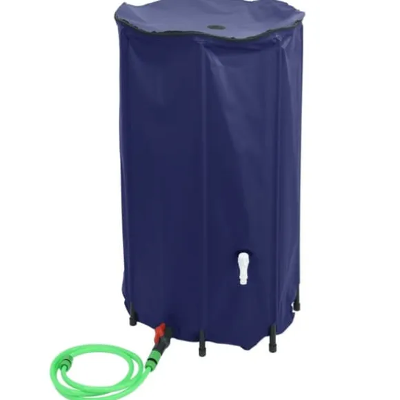 Sammenfoldelig vandtank med hane - Regnvandsbeholder | Kapacitet: 250 L | Materiale: PVC