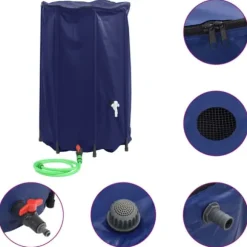 Sammenfoldelig vandtank med hane - Regnvandsbeholder 500 L | Materiale: PVC