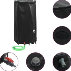 Sammenfoldelig vandtank med hane - PVC 250 l | Farve: Grøn | Størrelse: Foldbar