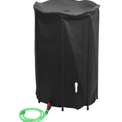 Sammenfoldelig vandtank med hane - PVC 1000 L | Farve: Grøn | Størrelse: 1000 L