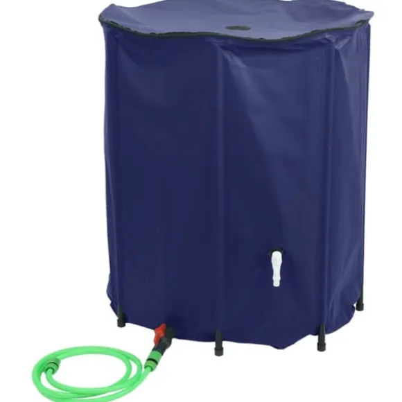 Sammenfoldelig vandtank med hane - PVC 1250 l | Farve: Grøn | Størrelse: 1250 l