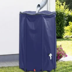 Sammenfoldelig vandtank med hane - PVC, 1000 l | Farve: Grøn | Størrelse: 1000 l