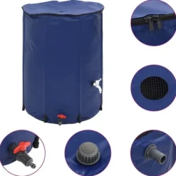 Sammenfoldelig vandtank med hane 750L - Robuste PVC | Farve: Grøn | Størrelse: 750 L