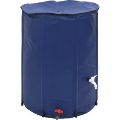 Sammenfoldelig vandtank med hane 750L - Robuste PVC | Farve: Grøn | Størrelse: 750 L