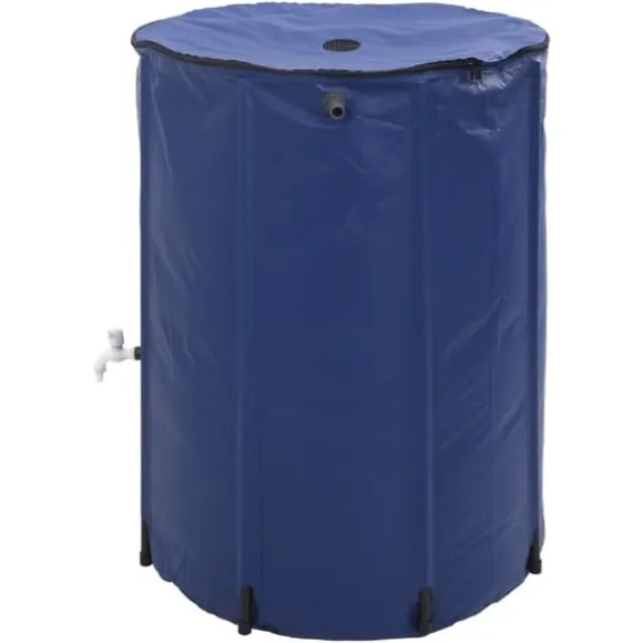 Sammenfoldelig vandtank med hane 750L - Robuste PVC | Farve: Grøn | Størrelse: 750 L