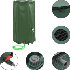 Sammenfoldelig vandtank med hane - Regnvandsbeholder 100 L | Materiale: PVC