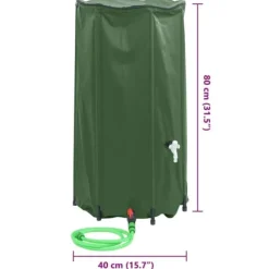 Sammenfoldelig vandtank med hane - Regnvandsbeholder 100 L | Materiale: PVC
