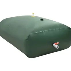 Sammenfoldelig vandtank med hane - 2100 l PVC | Farve: Grøn | Størrelse: 2100 l