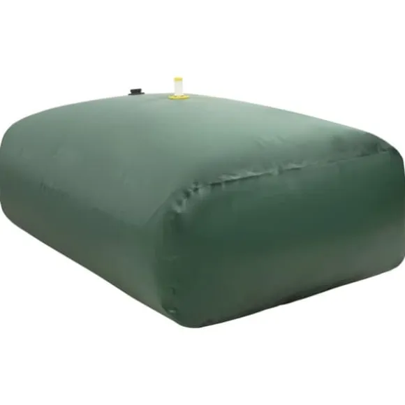 Sammenfoldelig vandtank med hane - 2100 l PVC | Farve: Grøn | Størrelse: 2100 l
