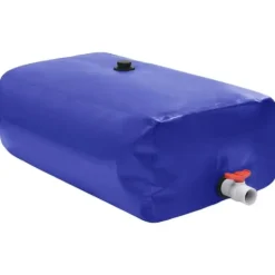 Sammenfoldelig vandtank med hane 1500L - PVC | Farve: Grøn | Størrelse: 1500 liter
