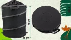 Sammenklappelig beholder til blade, græs og haveaffald, stor, forstærket, 80 liter