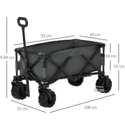 Sammenklappelig håndvogn 360° med teleskophåndtag, op til 20 kg, til udflugter & have