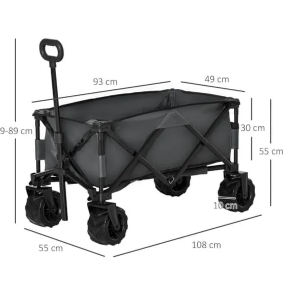 Sammenklappelig håndvogn 360° med teleskophåndtag, op til 20 kg, til udflugter & have