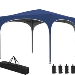 Sammenklappelig pavillon, 295x295x255 cm, blå