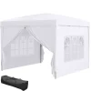 Sammenklappelig pavillon, 295x295x258 cm, hvid