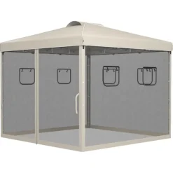 Sammenklappelig Pavillon, 297x297x287 cm, Beige