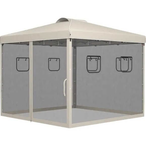 Sammenklappelig Pavillon, 297x297x287 cm, Beige