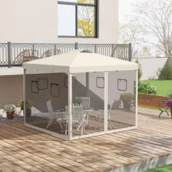 Sammenklappelig Pavillon, 297x297x287 cm, Beige