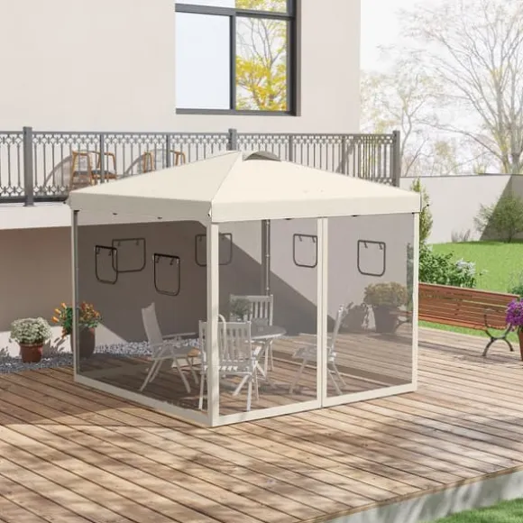 Sammenklappelig Pavillon, 297x297x287 cm, Beige