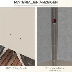 Sammenklappelig Pavillon, 297x297x287 cm, Beige
