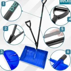 Sammenklappelig sneskovl, to håndtag, ergonomisk