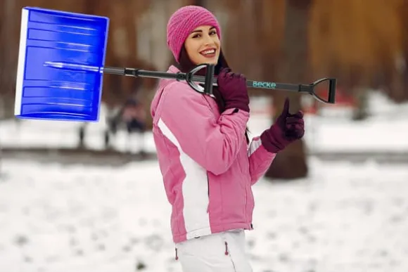 Sammenklappelig sneskovl, to håndtag, ergonomisk