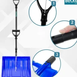 Sammenklappelig sneskovl, to håndtag, ergonomisk