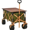 Sammenklappelig transportvogn med håndtag & foldbar bakke, op til 120 kg, grøn