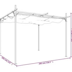 Sammenrullelig pergola med UV-beskyttelse | Størrelse: 295x292x230 cm | Farve: Antracitgrå