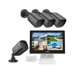 SANNCE CCTV-system, 10,1" skærm, 1080P opløsning,4stk Kamera
