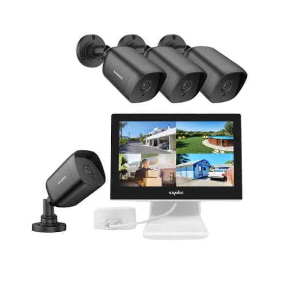 SANNCE CCTV-system, 10,1" skærm, 1080P opløsning,4stk Kamera