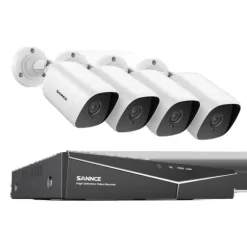 SANNCE 8CH DVR Kit, 1080P Høj Opløsning, Nattesyn Op til 30m,8CH 4PCS DVR Kit-a, 1T