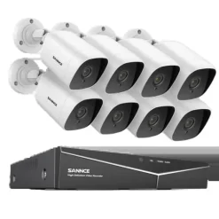 SANNCE 8CH DVR Kit, 1080P Høj Opløsning, Nattesyn Op til 30m,8CH 8PCS DVR Kit-a, 1T