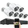 SANNCE NVR Sikkerhedskamera System, 8MP Videoopløsning, 8CH POE Support,2T, 5MP 6 stk. kamera