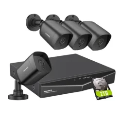 Sannce Security Camera System, 5MP Opløsning, 4TB Storage,4PCS 2TB
