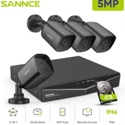 Sannce Security Camera System, 5MP Opløsning, 4TB Storage,4STK 4TB