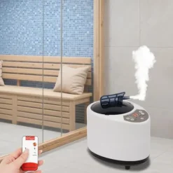 Sauna Dampgenerator - Mini - 3 L Kapacitet - 1000 W - 220 V 50 Hz - EU-stik - Fjernbetjening & Touch - 304 Rustfrit Stål
