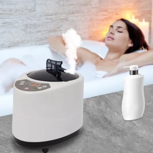 Sauna Dampgenerator, 1000W Effekt, 0,66 Gal Kapacitet, 220V Spænding, 5-95 mins Timer, Anti-elektrisk Stød Sikkerhed